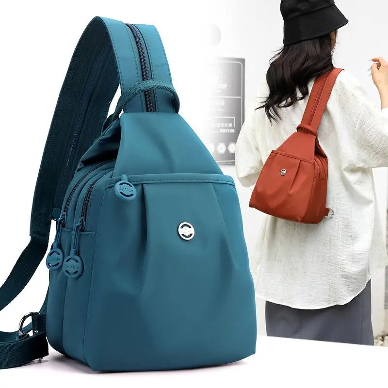 Casual Small Backpack With Multiple Compartments Chest Bag Crossbody Bag Large