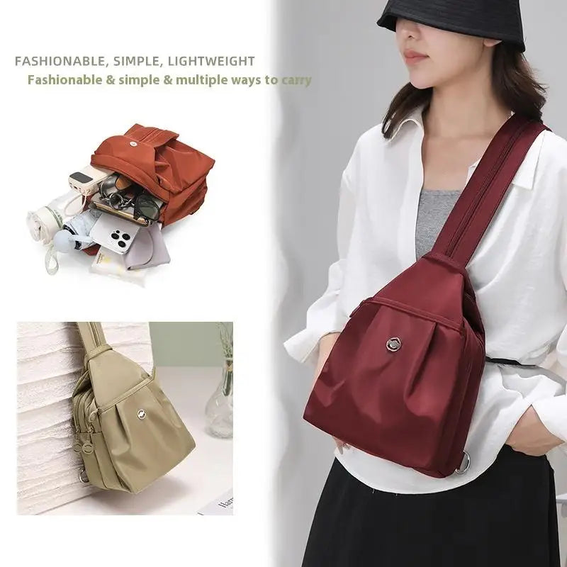 Casual Small Backpack With Multiple Compartments Chest Bag Crossbody Bag Large
